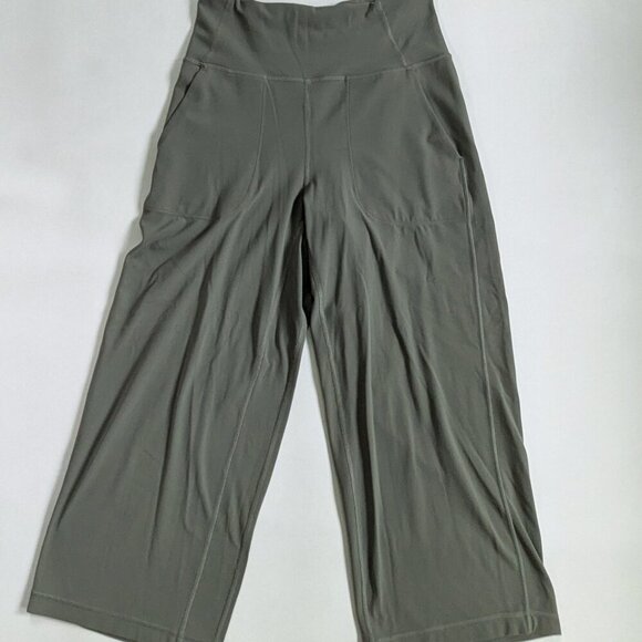 Lululemon Align High Rise Wide Leg Crop Yoga Pants Size 6 Sage Green - Picture 2 of 9